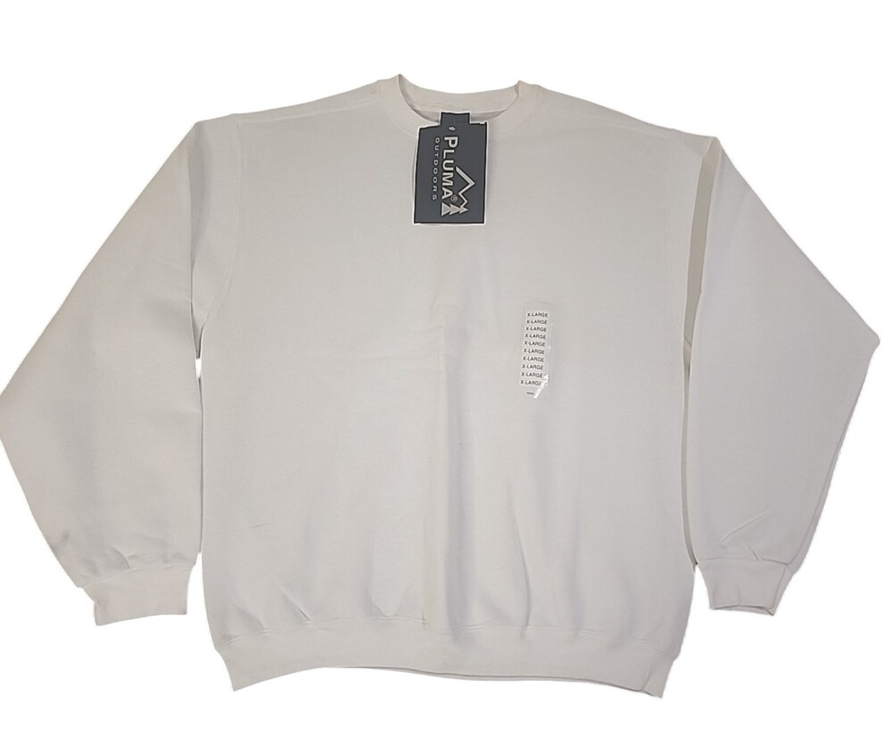 NWT Pluma Pullover Crew Neck Sweatshirt Blank XL Ivory VINTAGE 90s Heavy #1528